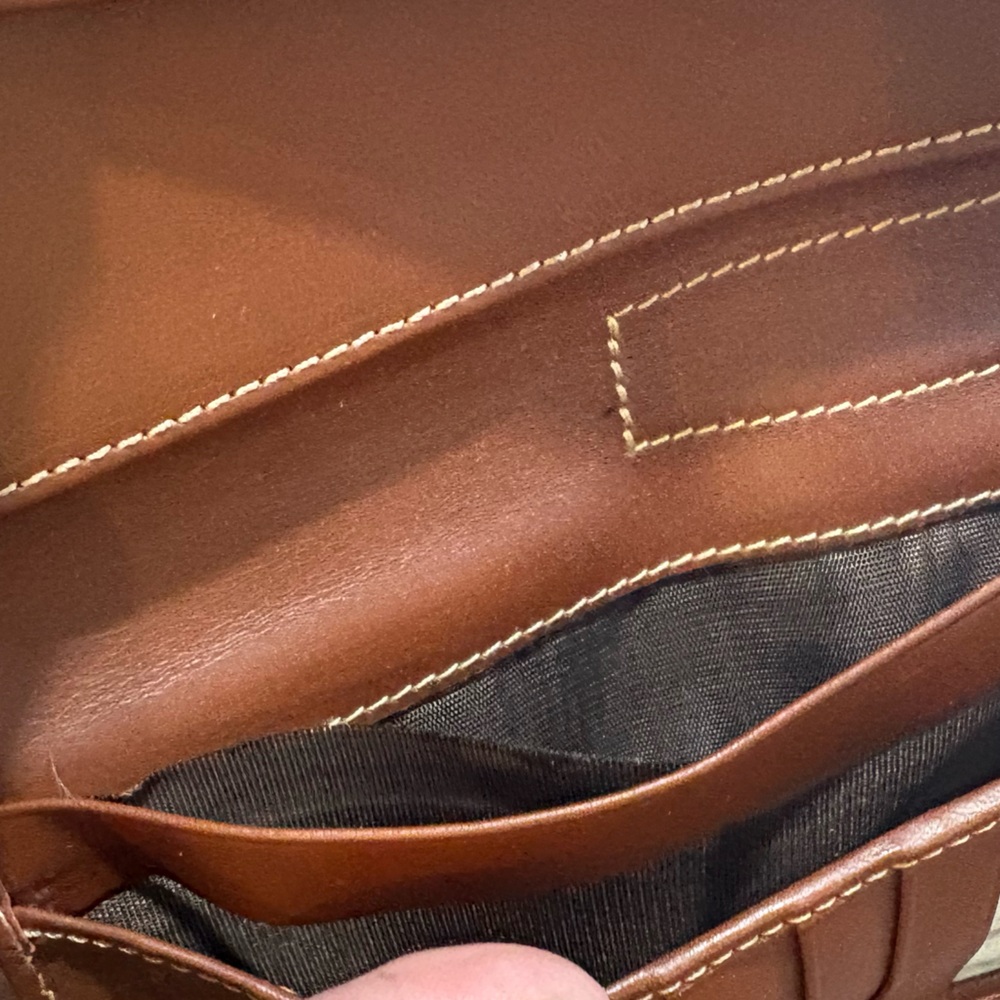 Burberry Haymarket Check coated canvas long wallet with brown leather trim - Picture 13 of 15